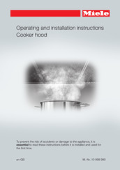 Miele DA 3698 Operating And Installation Instructions