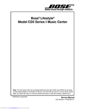 Bose Lifestyle CD5 Series I Service Manual