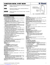 Visonic V-MOTION MCW Installation Instructions Manual