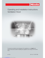 Miele DA398-7 Operating And Installation Instructions