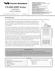 Vertex Standard VX-820E Series Service Manual