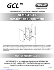 Genie GCL NEMA 4 Installation Supplement Manual