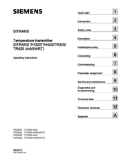 Siemens SITRANS TH320 Operating Instructions Manual