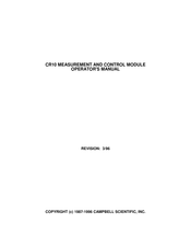 Campbell CR10 Operator's Manual