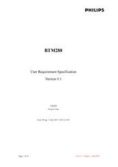 Philips BTM288 User Requirement Specification