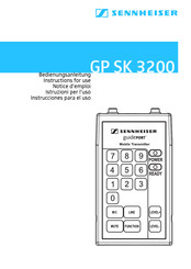 Sennheiser GP SK 3200 Instructions For Use Manual