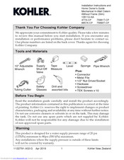 Kohler 10611A-NA Installation Instructions And Home Owner's Manual