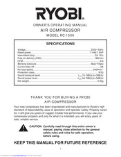Ryobi RC-1500 Owner's Operating Manual