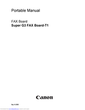Canon Super G3 FAX Board-T1 Portable Manual