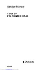 Canon BW PCL PRINTER KIT-J1 Service Manual