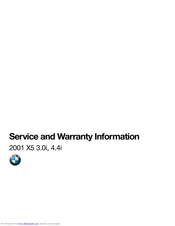 BMW X5 4.4i 2001 Service And Warranty Information