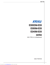 MSI E350DM-E33 series Manual