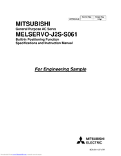 Mitsubishi Electric MELSERVO-J2S-S061 Specifications And Instruction Manual