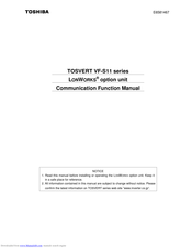 Toshiba LONWORKS option unit Communication Function Manual