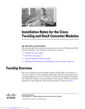 Cisco TwinGig CVR-X2-SFP Installation Notes