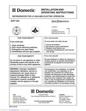 Dometic NDR 1402 Installation And Operating Instructions For Manual And Remote Control Options