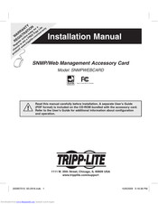 Tripp Lite SNMPWEBCARD Installation Manual