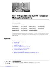 Cisco XENPAK-10GB-ER+ Installation Notes