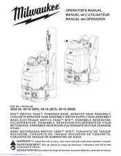Milwaukee M18 SWITCH TANK 2820-20PS Operator's Manual