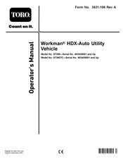 Toro 07390TC Workman HDX-Auto Operator's Manual