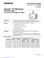 Siemens Flowrite VF 599 Series Technical Instructions