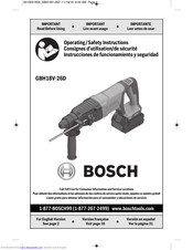 Bosch GBH18V-26D Operating/Safety Instructions Manual
