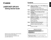 Canon LASER SHOT LBP-2410 Getting Started Manual