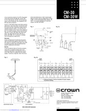 Crown CM-30W Quick Start Manual