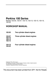 Perkins 100 Series Workshop Manual