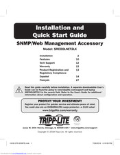 Tripp-Lite SRCOOLNET2LX Installation And Quick Start Manual