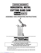 Harbor Freight Tools 93675 Assembly And Operating Instructions Manual