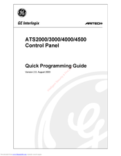 GE ATS2000 Quick Programming Manual