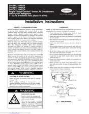 Carrier Single-Stage Comfort Series Installation Instructions Manual