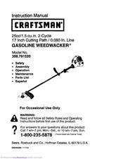 Craftsman WEEDWACKER 358.791520 Instruction Manual