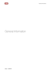 Kia Sorento 2001 General Information Manual