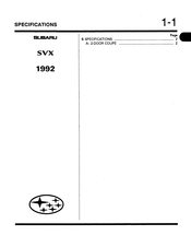 Subaru SVX 1992 Manual