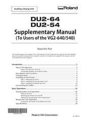 Roland DU2-54 Supplementary Manual