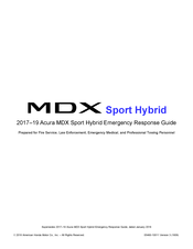 Acura MDX Sport Hybrid 2018 Emergency Response Manual