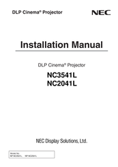 NEC NC2041L Installation Manual