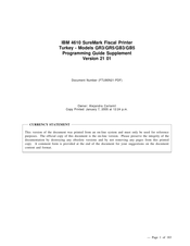 IBM 4610 SureMark GR3 Programming Manual Supplement