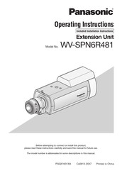 Panasonic WV-SPN6R481 Operating Instructions Manual