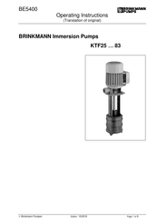 Brinkmann KTF81/170 Operating Instructions Manual