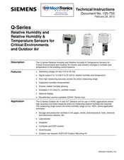 Siemens QFA4160 Technical Instructions