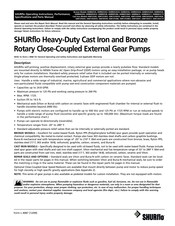 Pentair Pool Products SHURflo GMCV4VA5 Operating Instructions, Performance, Specifications And Parts Manual