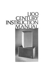 JBL L100 CENTURY Instruction Manual