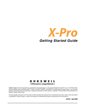 Kurzweil X-Pro BG Getting Started Manual