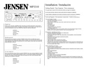 Jensen MP3310 - In-Dash CD Player Owner's Manual