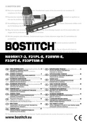 Bostitch F21PL-E Technical Data Manual