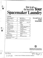 Ge WSM2000H Use And Care Manual