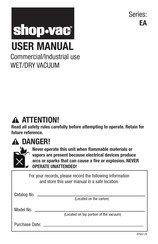 Shop-Vac EA Series User Manual